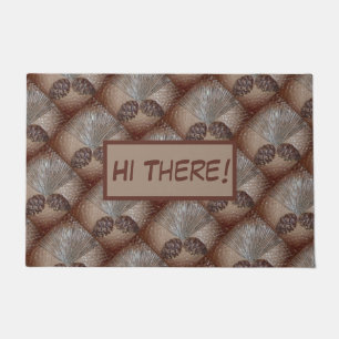 Pinecone Doormat with message