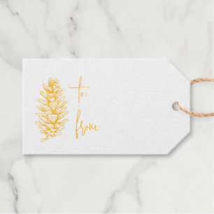 Pinecone Foil Gift Tag