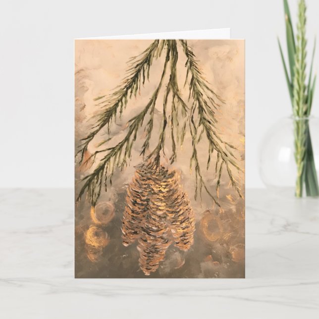 Pinecone Holiday Card (Front)