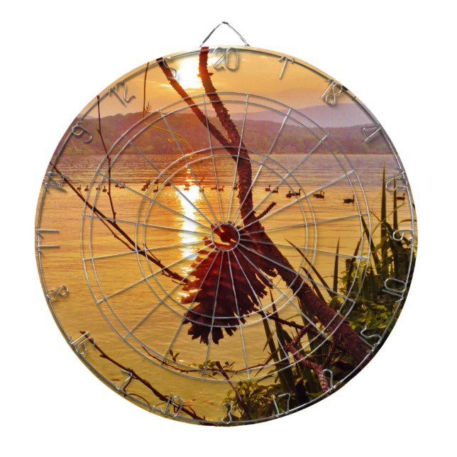 Pinecone Lake sunset Dartboard (Front)