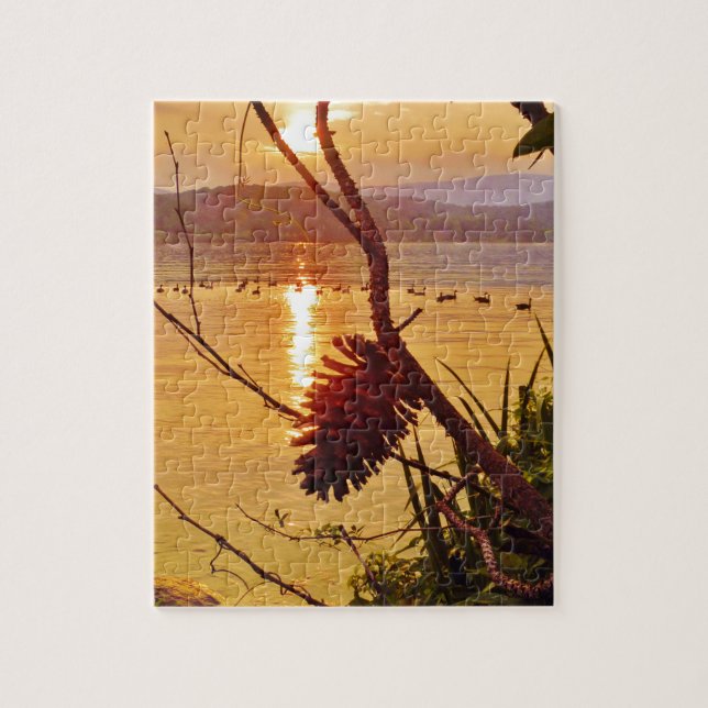 Pinecone Lake sunset Jigsaw Puzzle (Vertical)