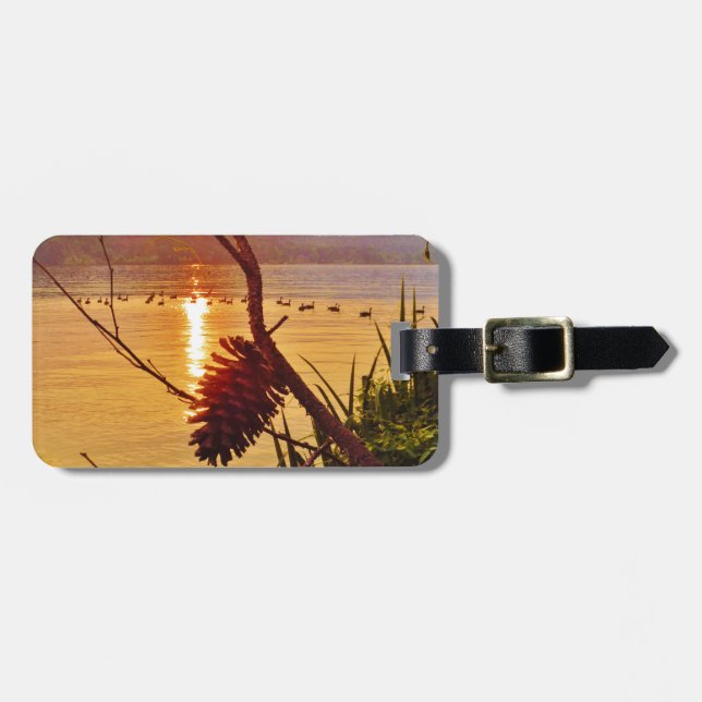 Pinecone Lake sunset Luggage Tag (Front Horizontal)