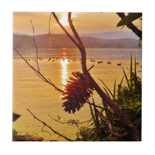 Pinecone Lake sunset Tile