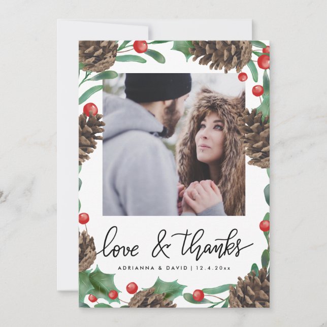 Pinecone Love & Merci Photo Mariage de Noël (Devant)