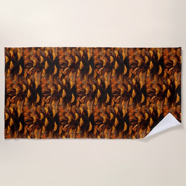 Pinecone pattern rustic fall nature beach towel (Front)