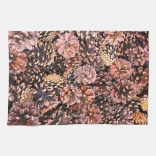 Pinecone rustic fall natural winter brown kitchen towel