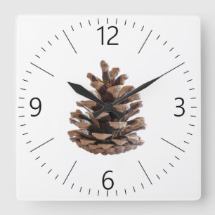 Pinecone Square Wall Clock