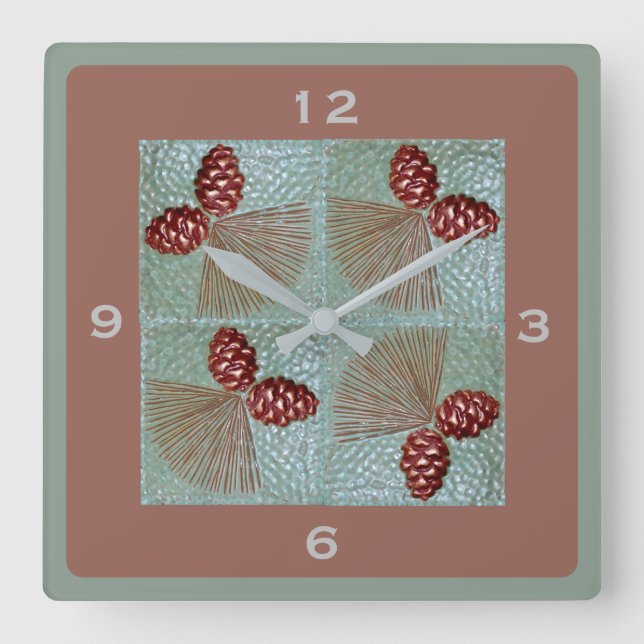 Pinecone Square Wall clock (Front)
