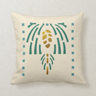 Pinecone Stencil Throw Pillow