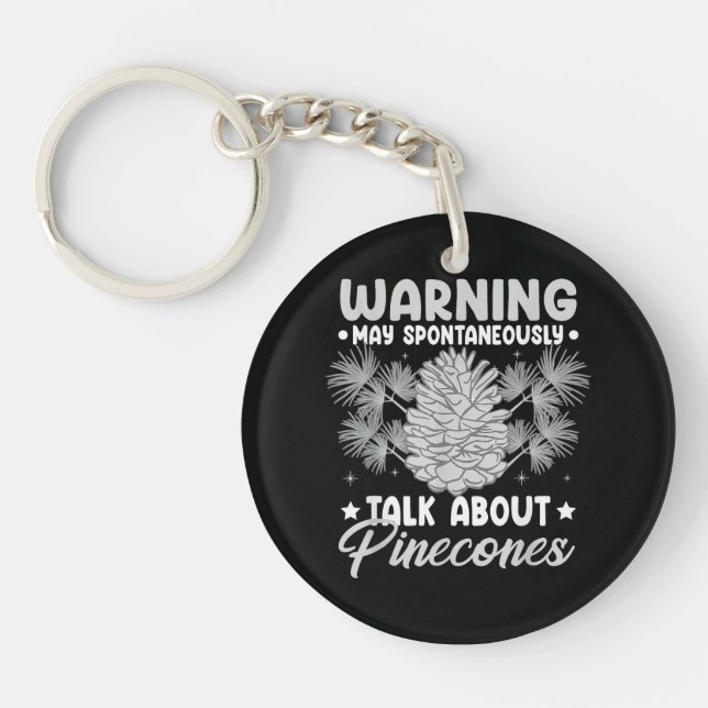 Pinecone Tree Funny Plant Mountain Forest Keychain (Front)