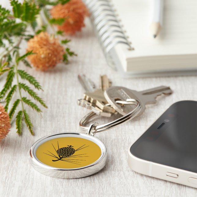 pinecone with needles keychain (Side)