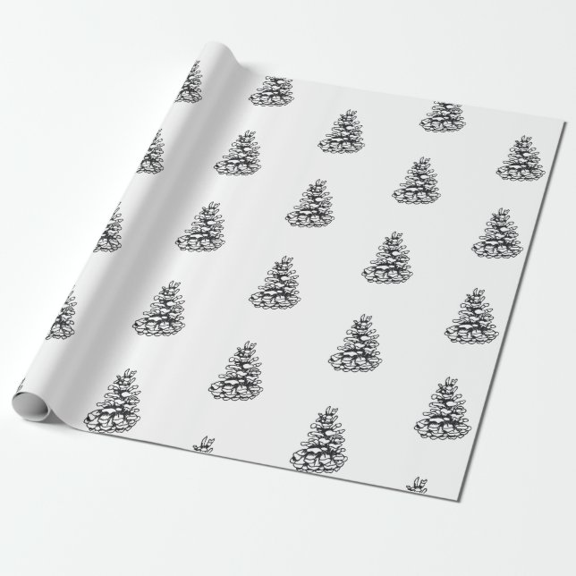 Pinecone Wrapping Paper (Unrolled)
