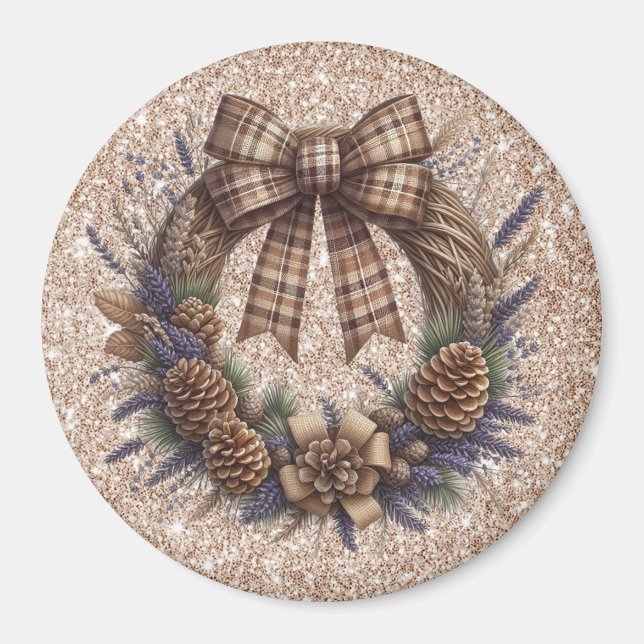 Pinecone Wreath Magnet (Front)