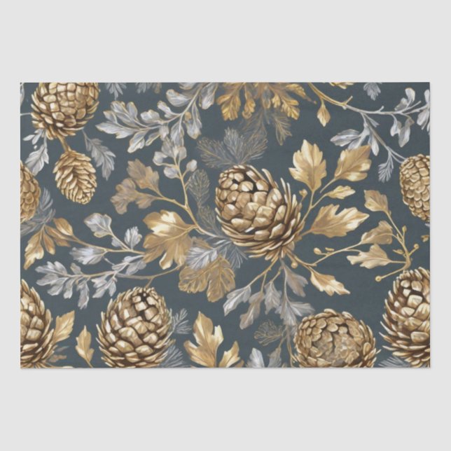 Pinecones and Branches Tissue Paper (Front)