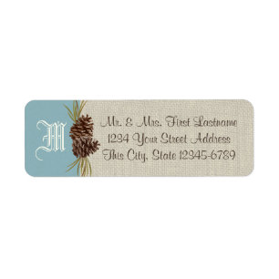 Pinecones and Burlap Blue Winter