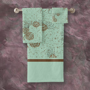 Pinecones Cabin Bath Towel Set