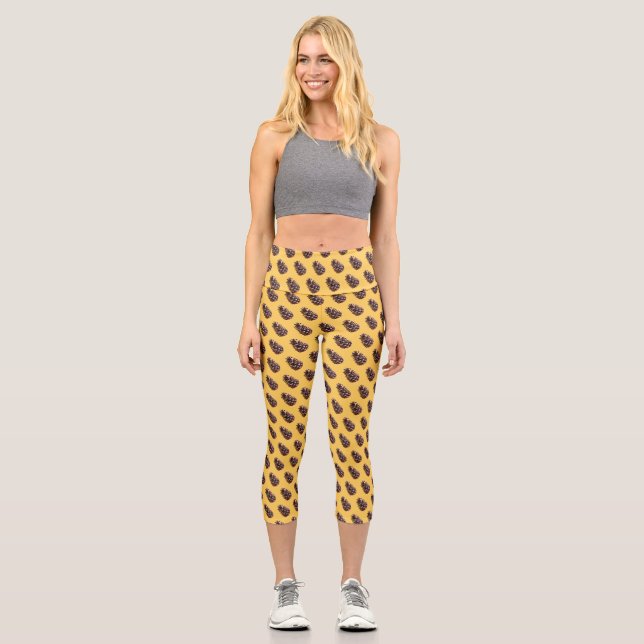 Pinecones Capri Leggings (Front)