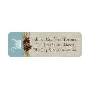 Pinecones et Burlap Blue Winter