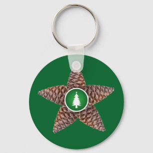 Pinecones star keychain