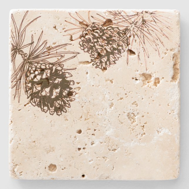 Pinecones Stone Coaster (Front)