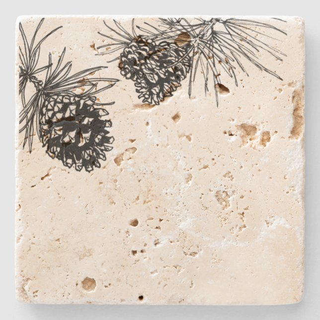 Pinecones Stone Coaster (Front)