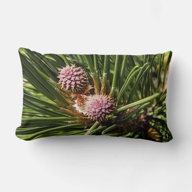 Pineflower Lumbar Pillow (Front)