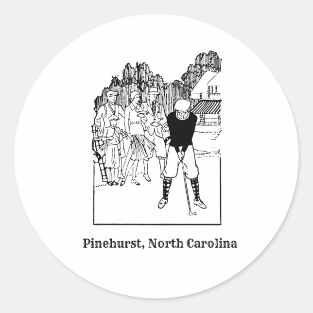 Pinehurst North Carolina Vintage Golf Sticker (Front)