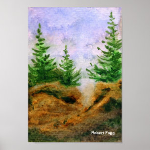 Pines on the Rocks Art Print