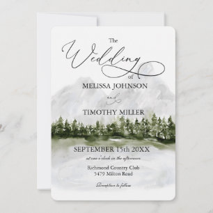 Pines Rustic Mountain Forest Wedding Invitation