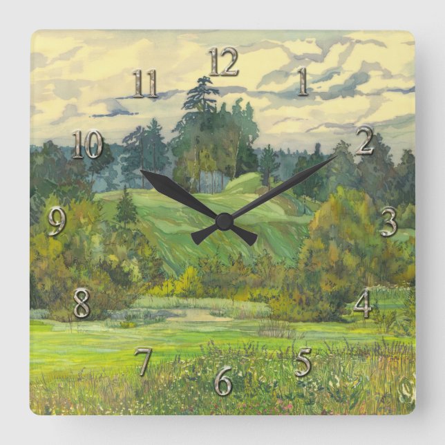 Pines Square Wall Clock (Front)