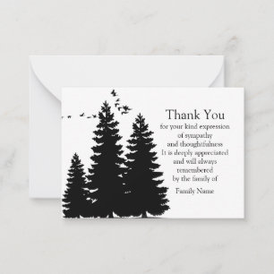 Pines Tree After Funeral Thank You Cards
