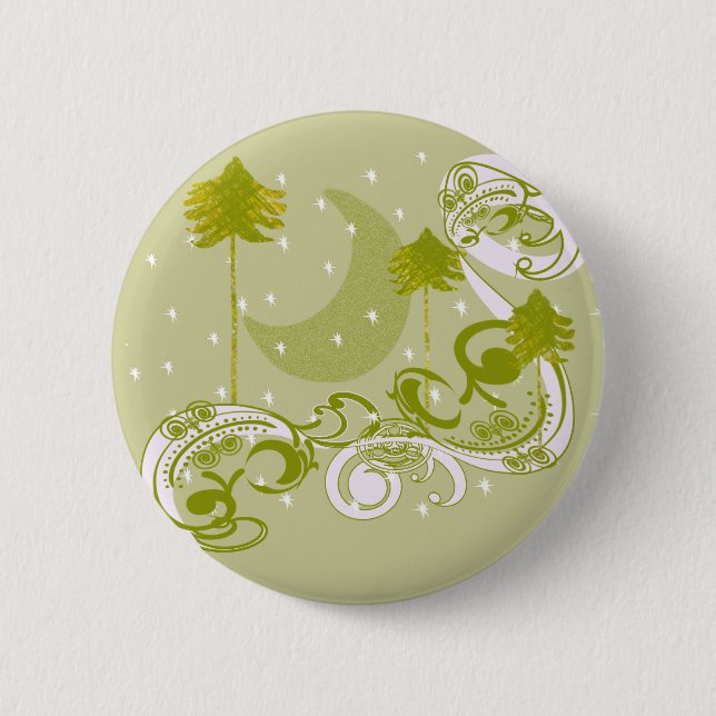 Pines with Moon-Customize Change BackGround Colour 2 Inch Round Button (Front)