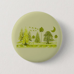 Pines with Moon-Customize Change BackGround Colour 2 Inch Round Button