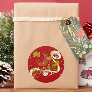 Pines with Moon-Customize Change Background Colour Classic Round Sticker