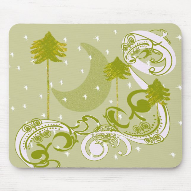 Pines with Moon-Customize Change BackGround Colour Mouse Pad (Front)