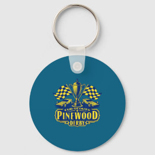 Pinewood derby cub scouts chequered flag racing keychain