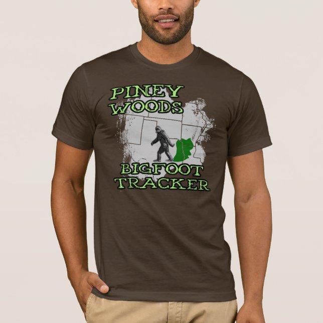 Piney Woods Bigfoot Tracker T-Shirt (Front)