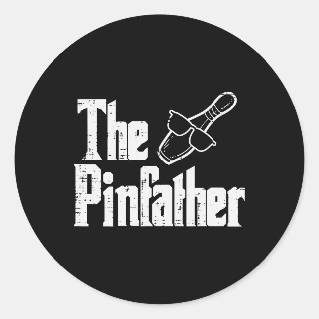 Pinfather Bowling Dad Fathers Day Bowler Daddy Pap Classic Round Sticker (Front)