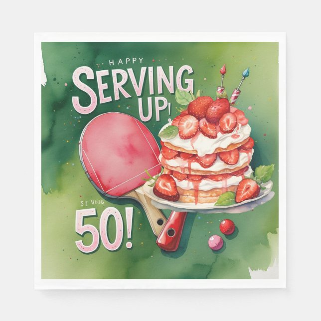 Ping Pong 50th Birthday, Napkin (Front)