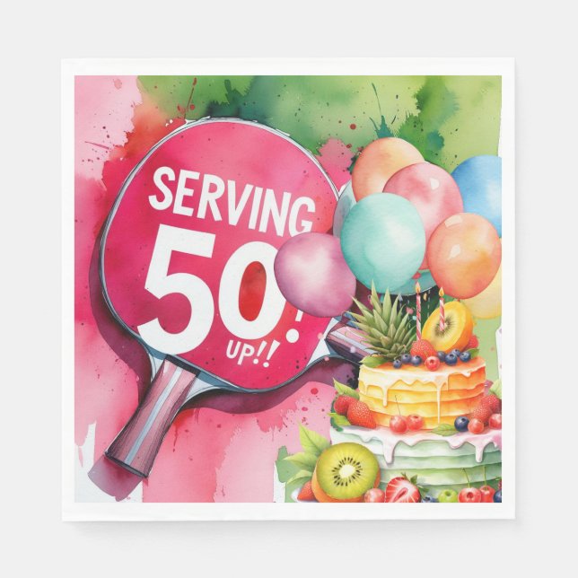 Ping Pong 50th Birthday, Napkin (Front)
