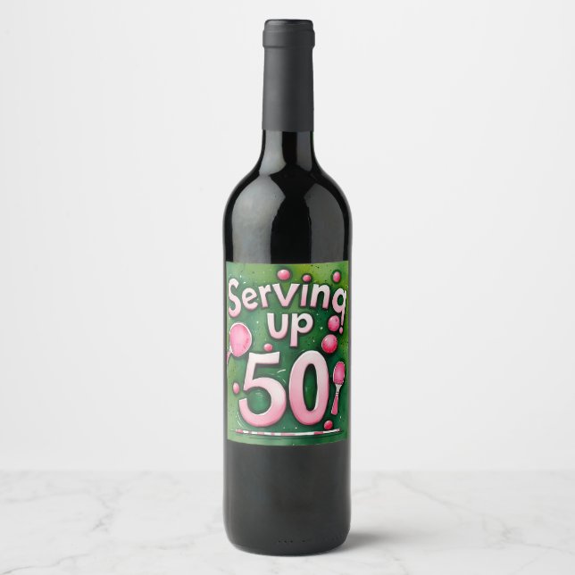 Ping Pong 50th Birthday  Wine Label (Front)