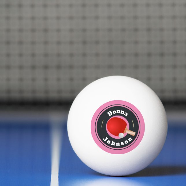Ping Pong Ball -  Custom Add your name pink (Net)