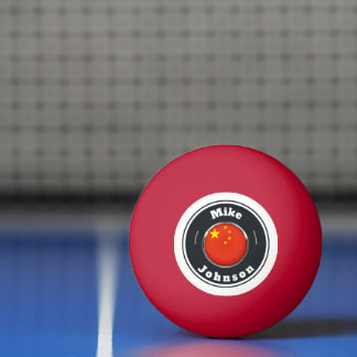 Ping Pong Ball -  Custom China Flag add name
