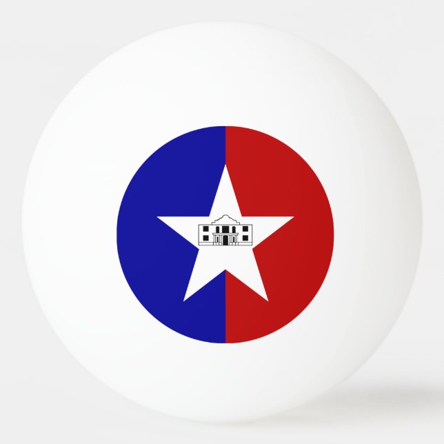 Ping pong ball with Flag of San Antonio (Front)