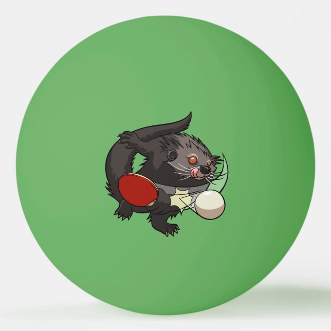 Ping Pong Binturong Table Tennis Player Bearcat Ping Pong Ball (Front)