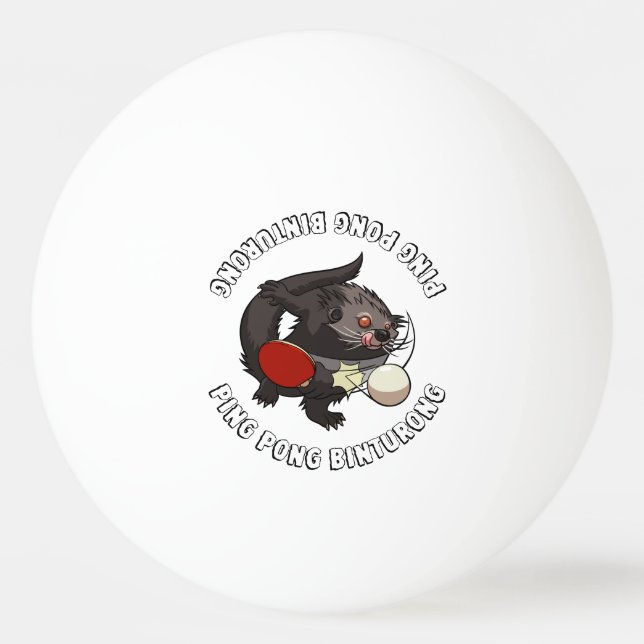 Ping Pong Binturong Table Tennis Player Bearcat Ping Pong Ball (Front)