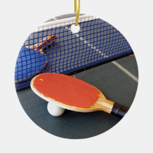 Ping Pong Ceramic Ornament (Front)