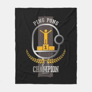 Ping Pong Champion Fun Table Tennis Player Gift  Fleece Blanket