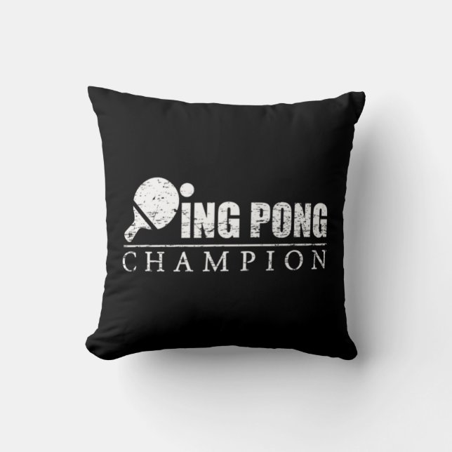 Ping Pong Champion  Throw Pillow (Front)