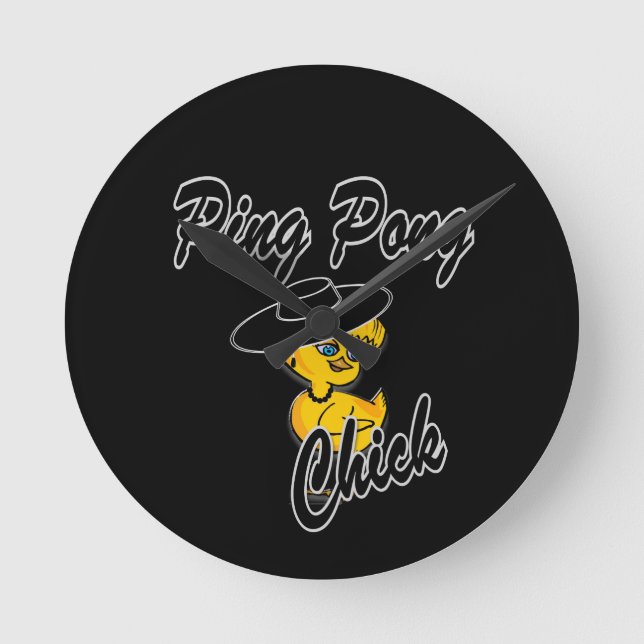 Ping Pong Chick #4 Round Clock (Front)